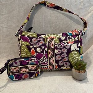 Vibrant Purple Vera Bradley Shoulder  Bag with matching accessory